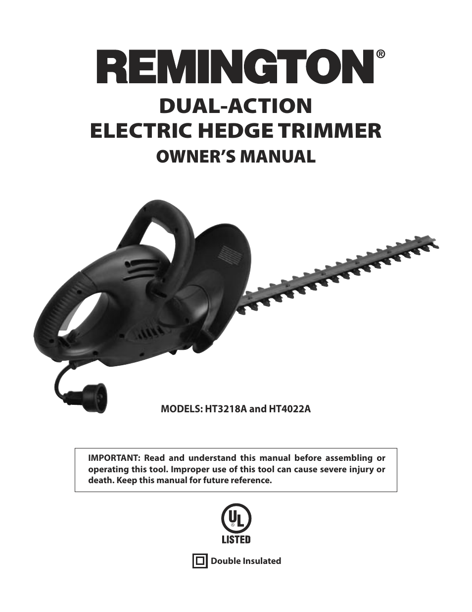 Remington HT3218A User Manual | 40 pages
