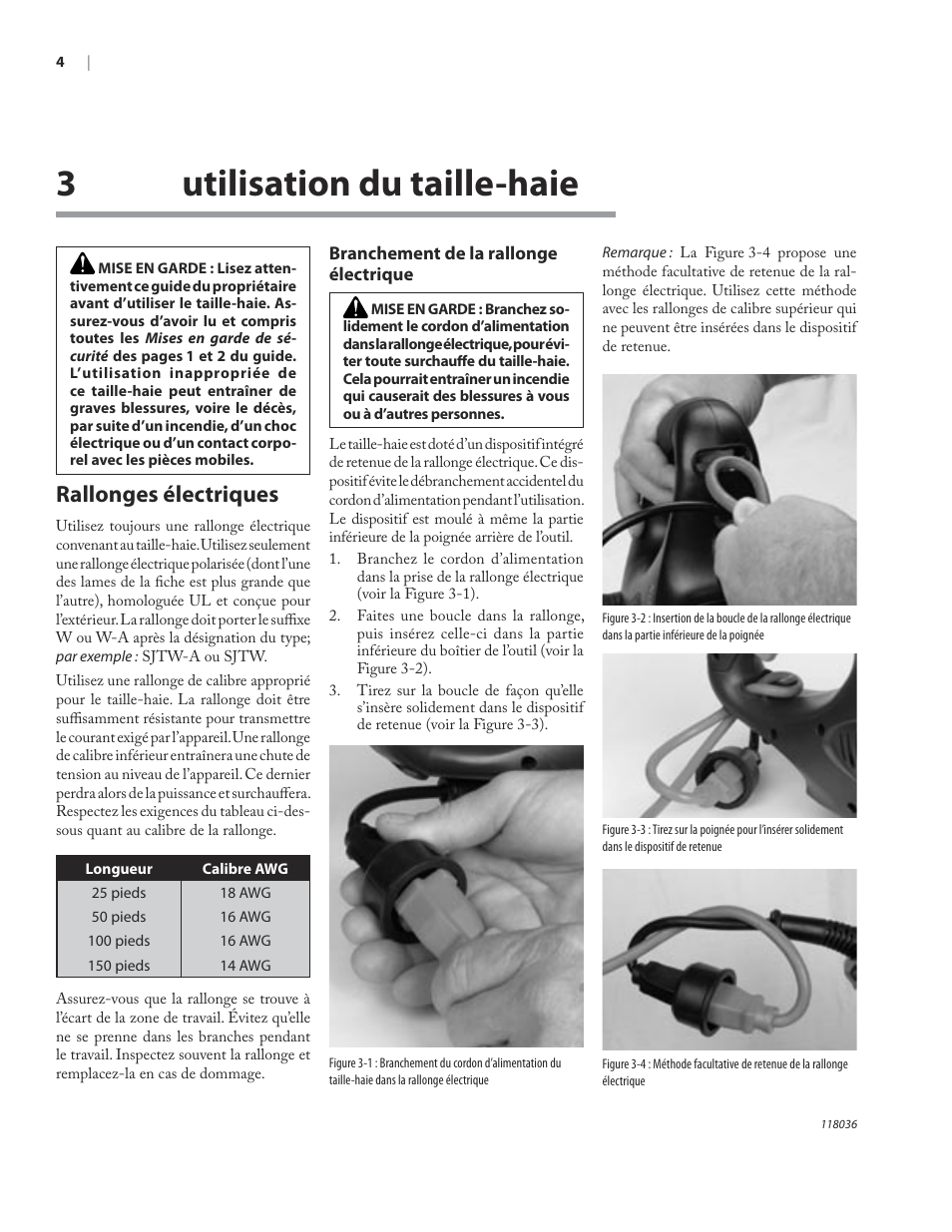 3utilisation du taille-haie, Rallonges électriques | Remington HT3218A User Manual | Page 35 / 40