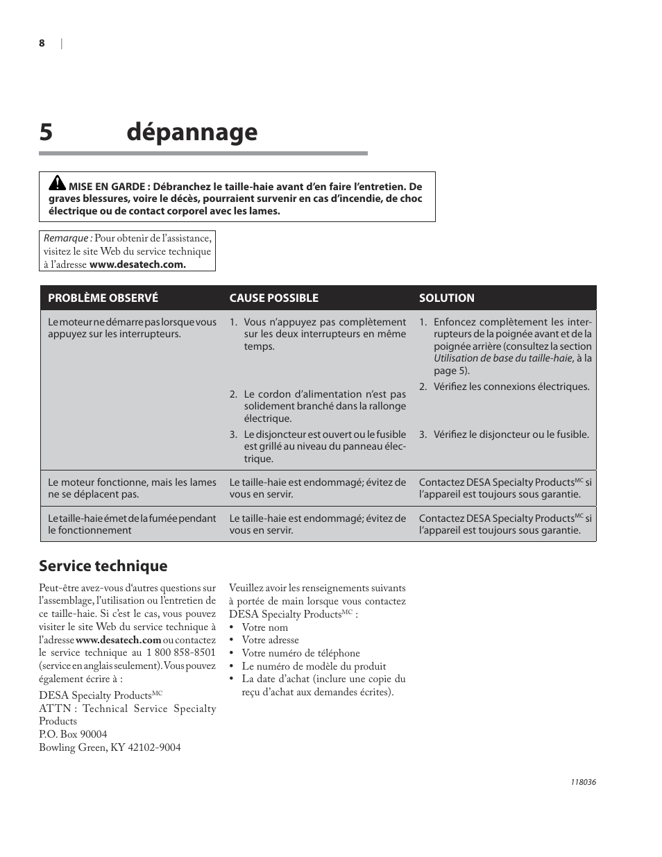 5dépannage, Service technique | Remington HT3218A User Manual | Page 39 / 40
