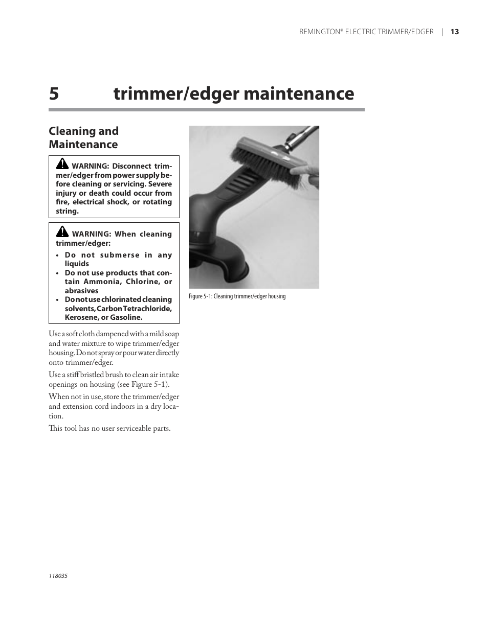 5trimmer/edger maintenance, Cleaning and maintenance | Remington ST3812B User Manual | Page 17 / 64