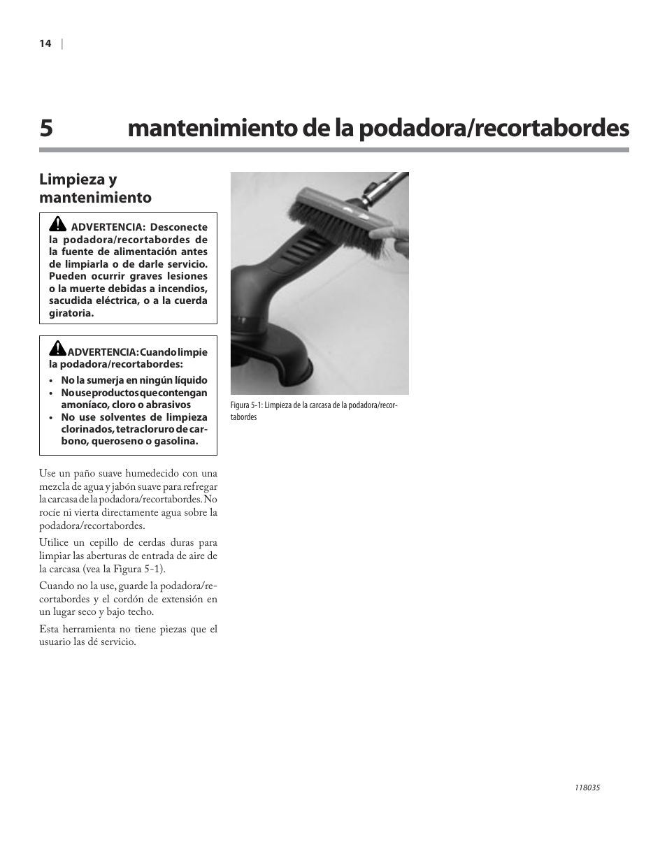 5mantenimiento de la podadora/recortabordes, Limpieza y mantenimiento | Remington ST3812B User Manual | Page 38 / 64