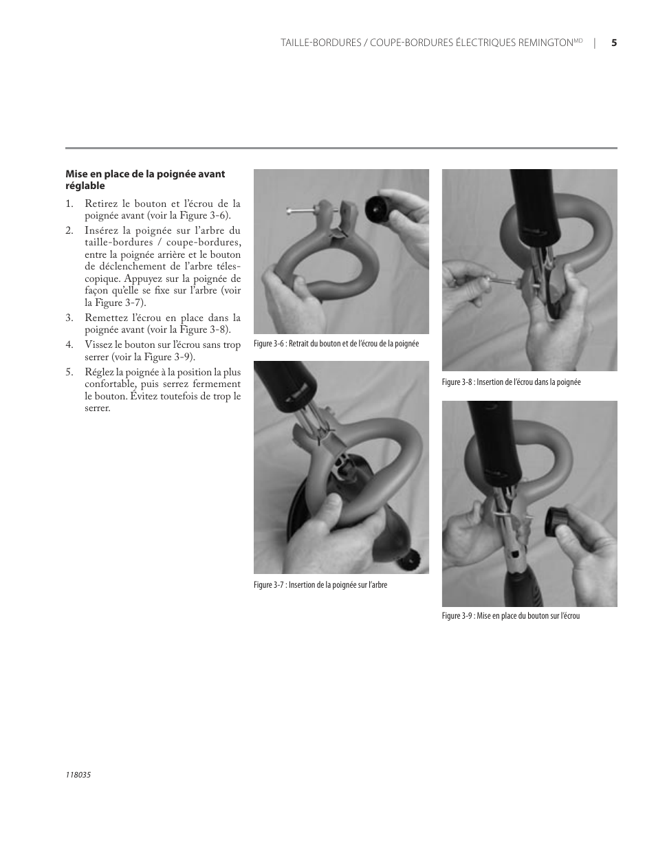 3assemblage du taille-bordures / coupe-bordures | Remington ST3812B User Manual | Page 51 / 64