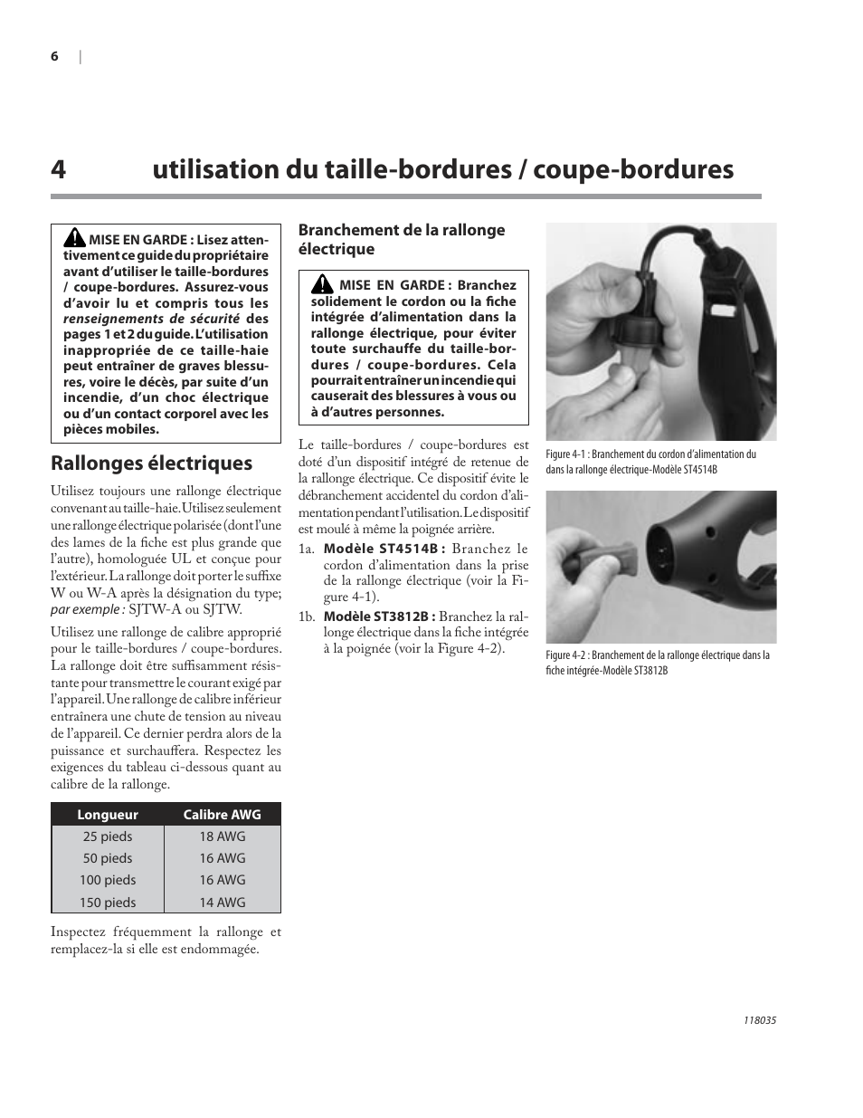 4utilisation du taille-bordures / coupe-bordures, Rallonges électriques | Remington ST3812B User Manual | Page 52 / 64