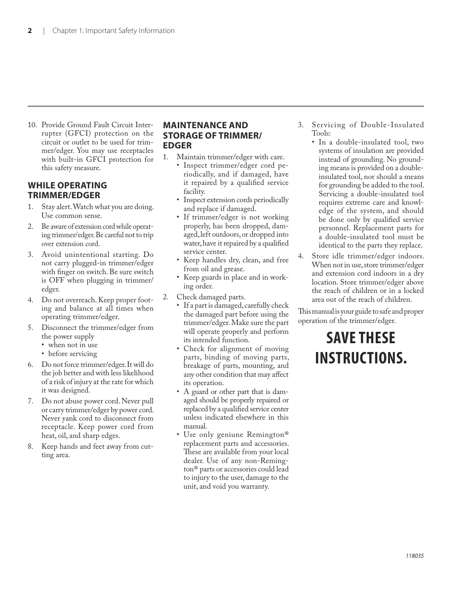 Save these instructions | Remington ST3812B User Manual | Page 6 / 64