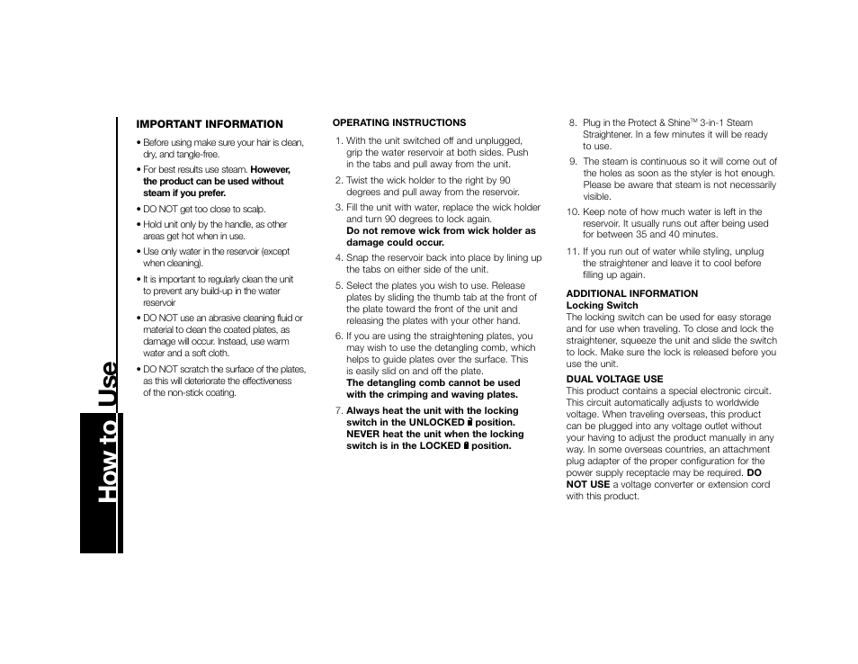 How to use | Remington C-1100i User Manual | Page 4 / 6