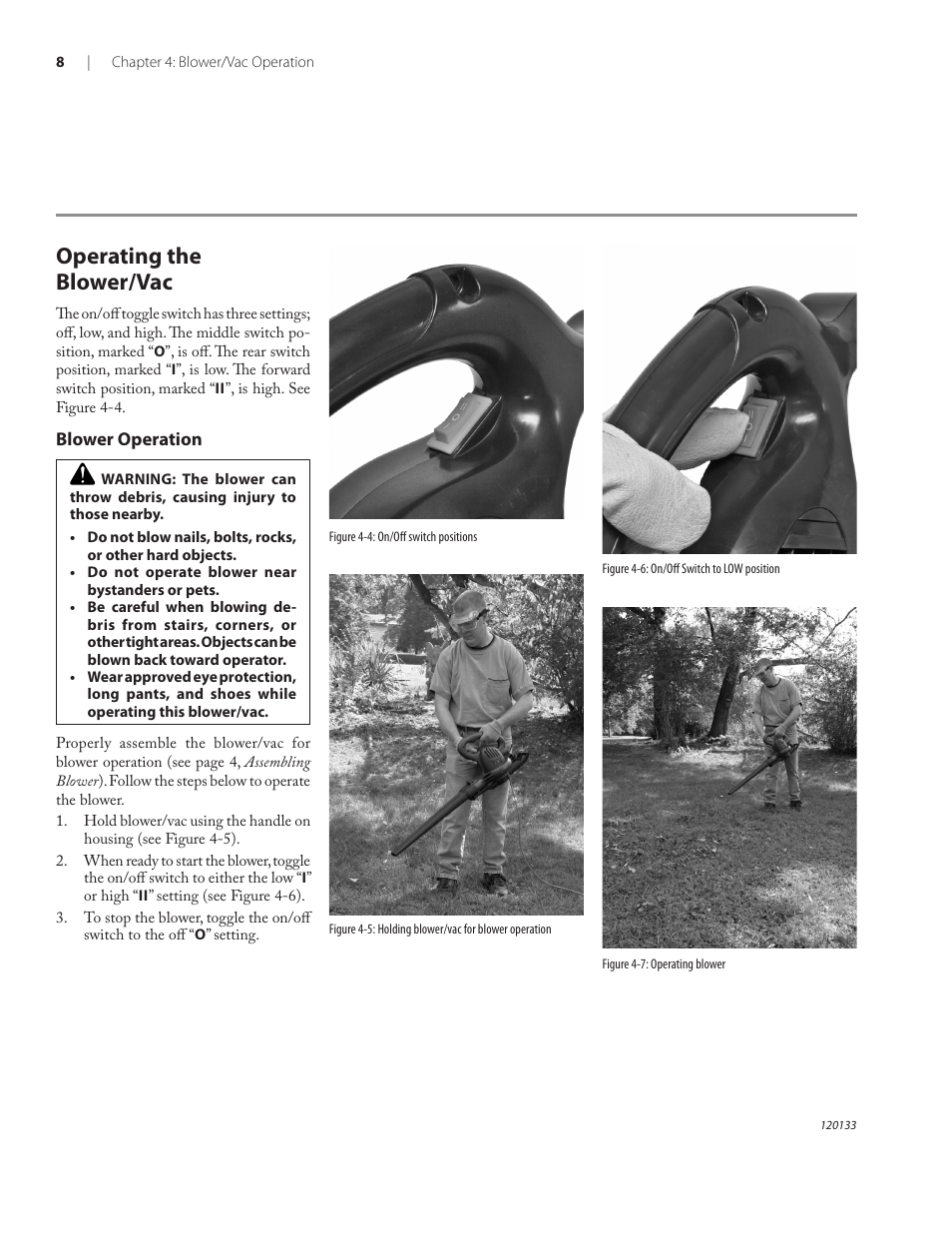 Operating the blower/vac | Remington BV12200A User Manual | Page 12 / 60