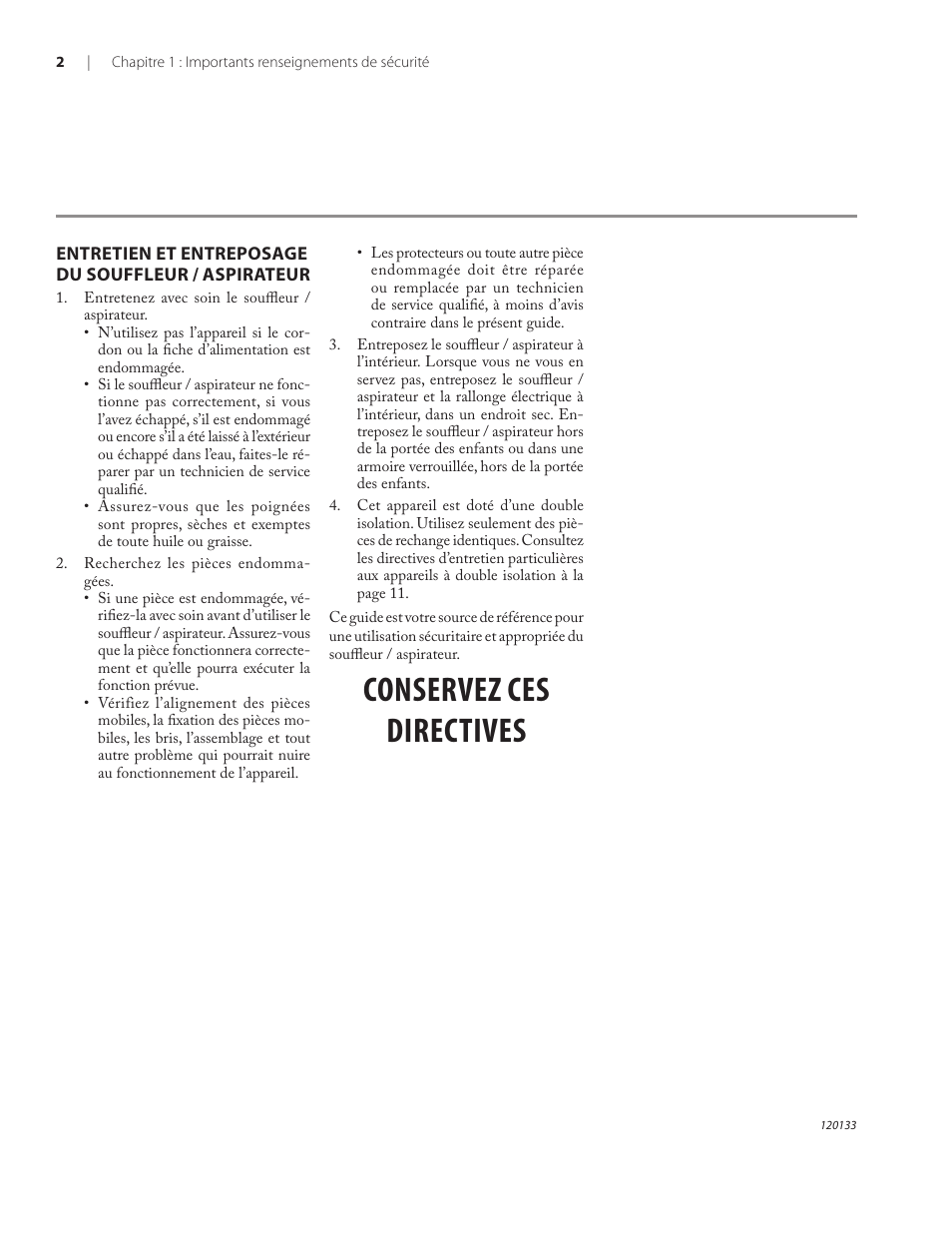 Conservez ces directives | Remington BV12200A User Manual | Page 44 / 60