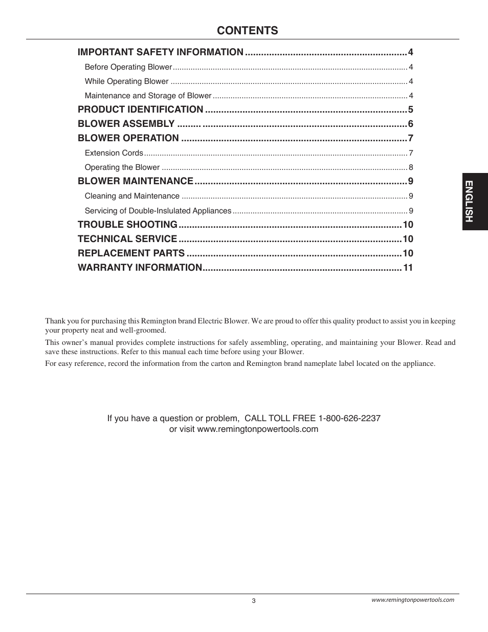 Remington B75150A User Manual | Page 3 / 31