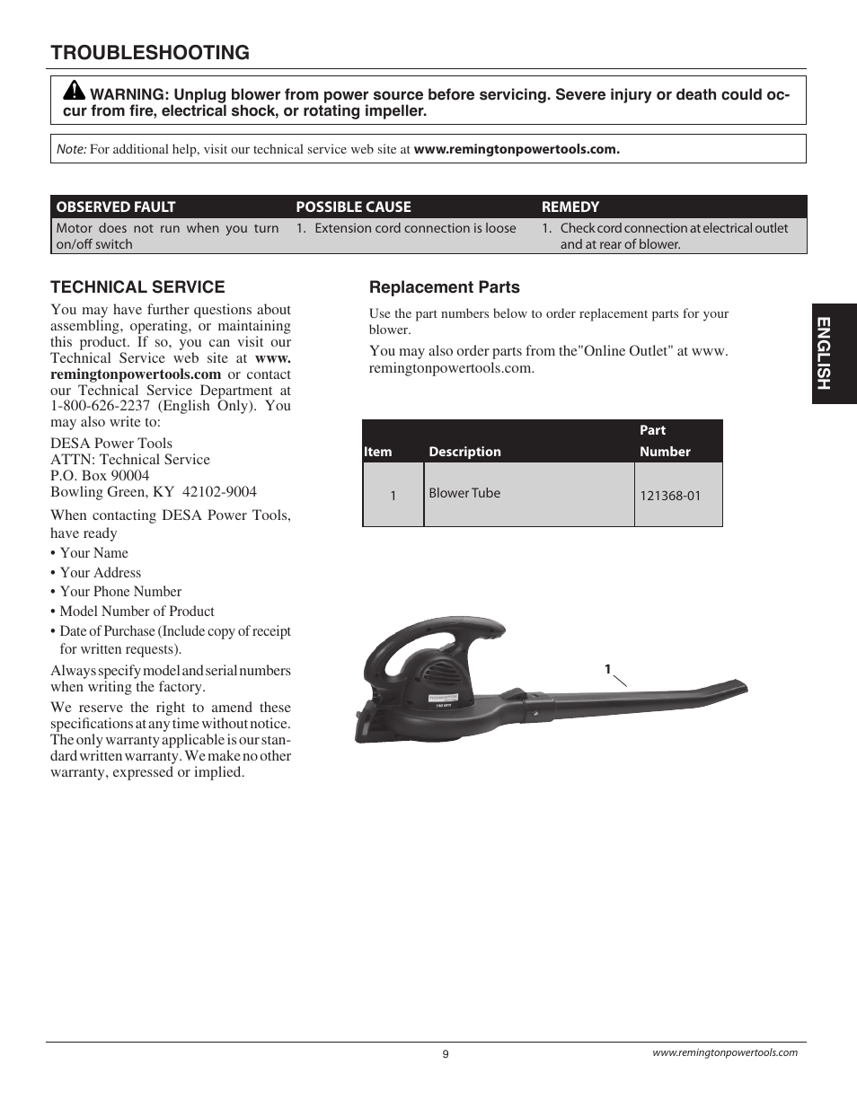 Troubleshooting | Remington B75150A User Manual | Page 9 / 31