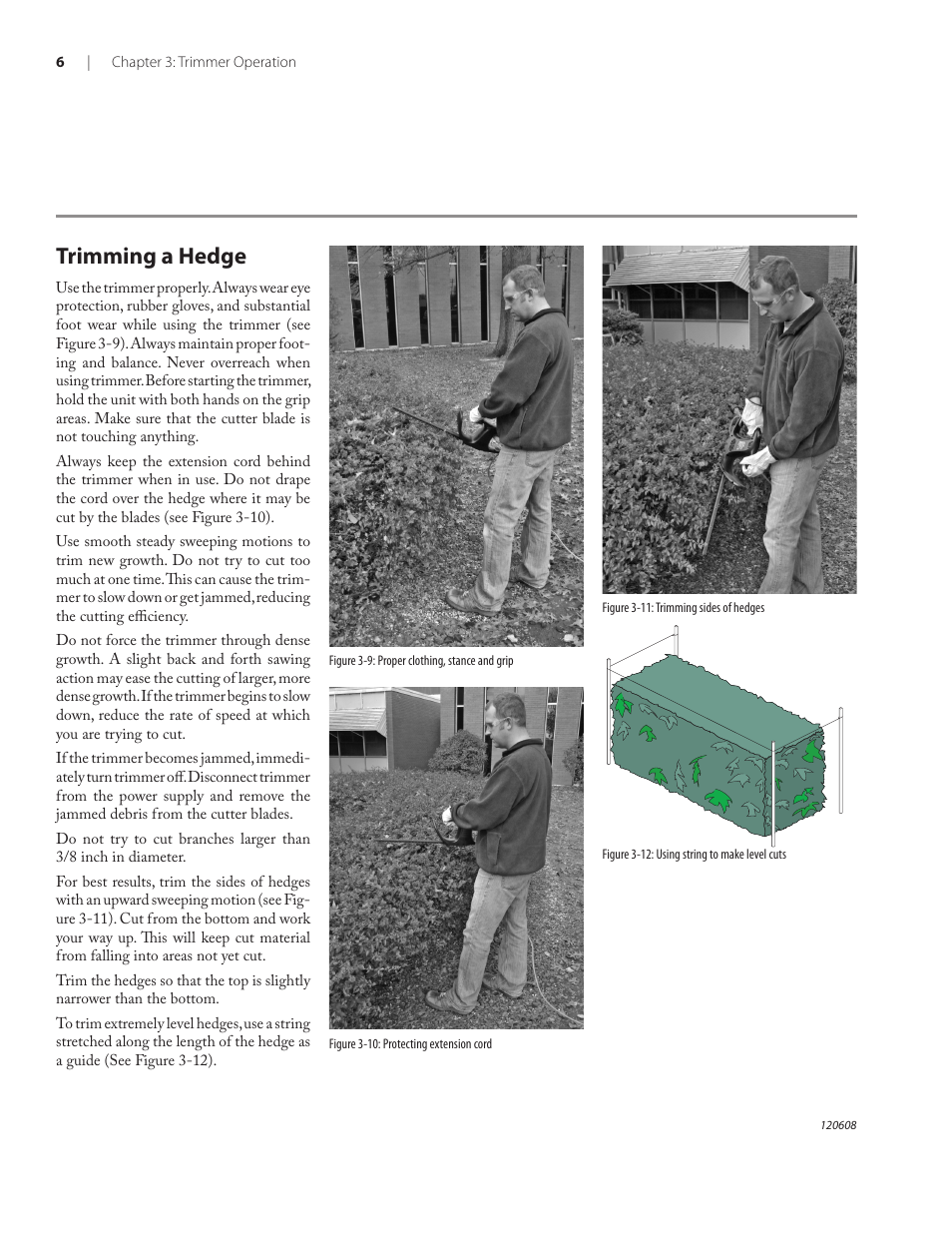 Trimming a hedge | Remington HT2216A User Manual | Page 10 / 40