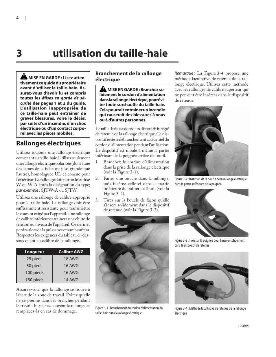 3utilisation du taille-haie, Rallonges électriques | Remington HT2216A User Manual | Page 35 / 40