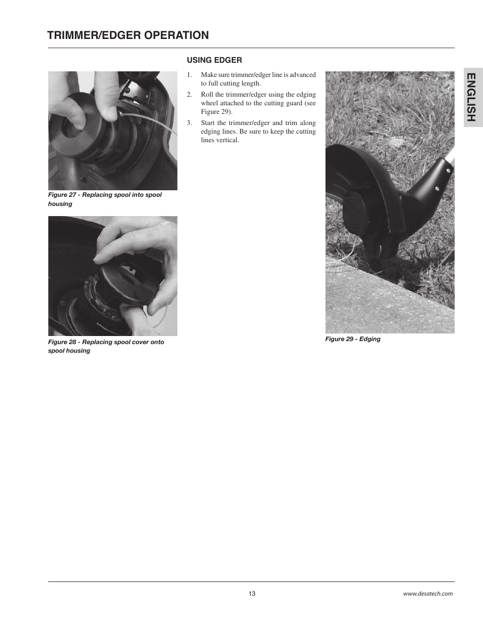 Trimmer/edger operation en gli s h | Remington BS1812A User Manual | Page 13 / 48