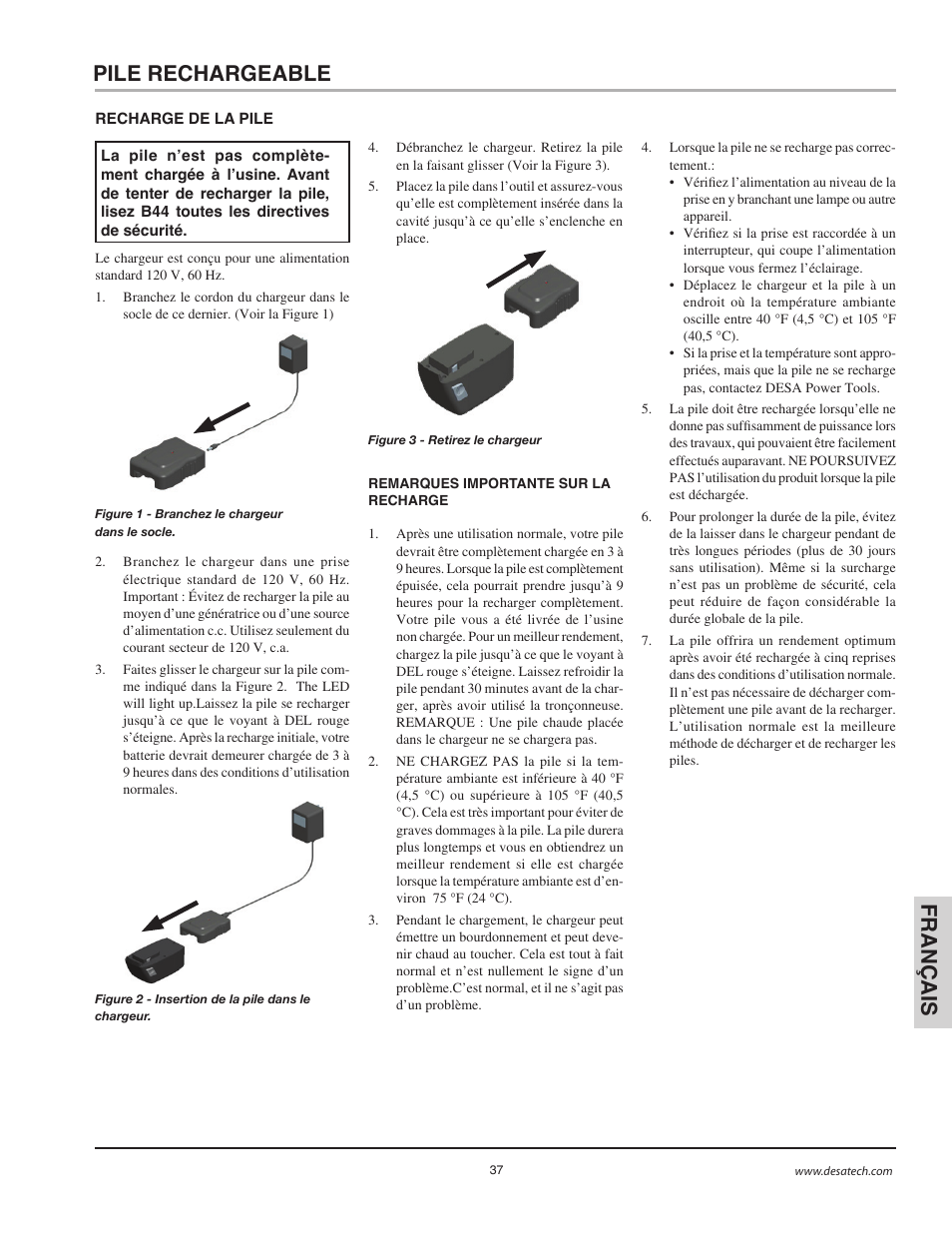Pile rechargeable | Remington BS1812A User Manual | Page 37 / 48