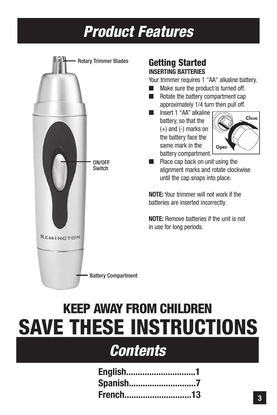 Remington Precision NE-300 User Manual | Page 3 / 20