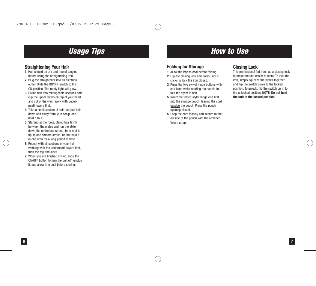 Usage tips how to use | Remington S-1009at User Manual | Page 4 / 7