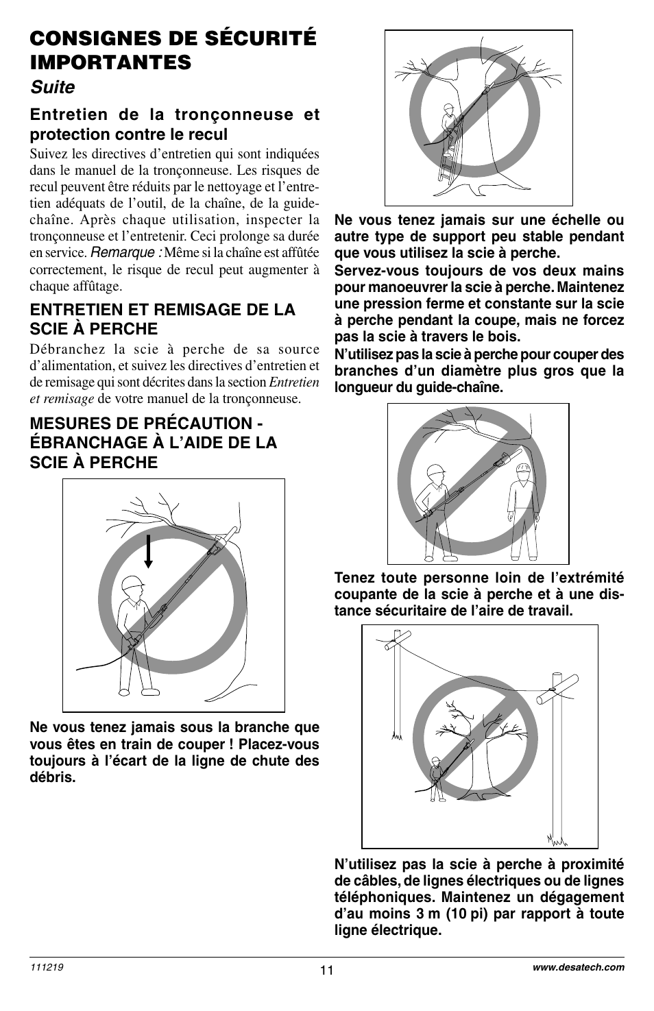 Consignes de sécurité importantes, Suite | Remington RPS2N1: 106821A User Manual | Page 11 / 28