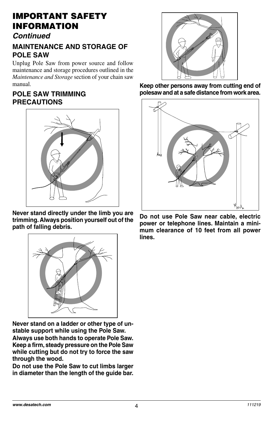 Important safety information, Continued | Remington RPS2N1: 106821A User Manual | Page 4 / 28