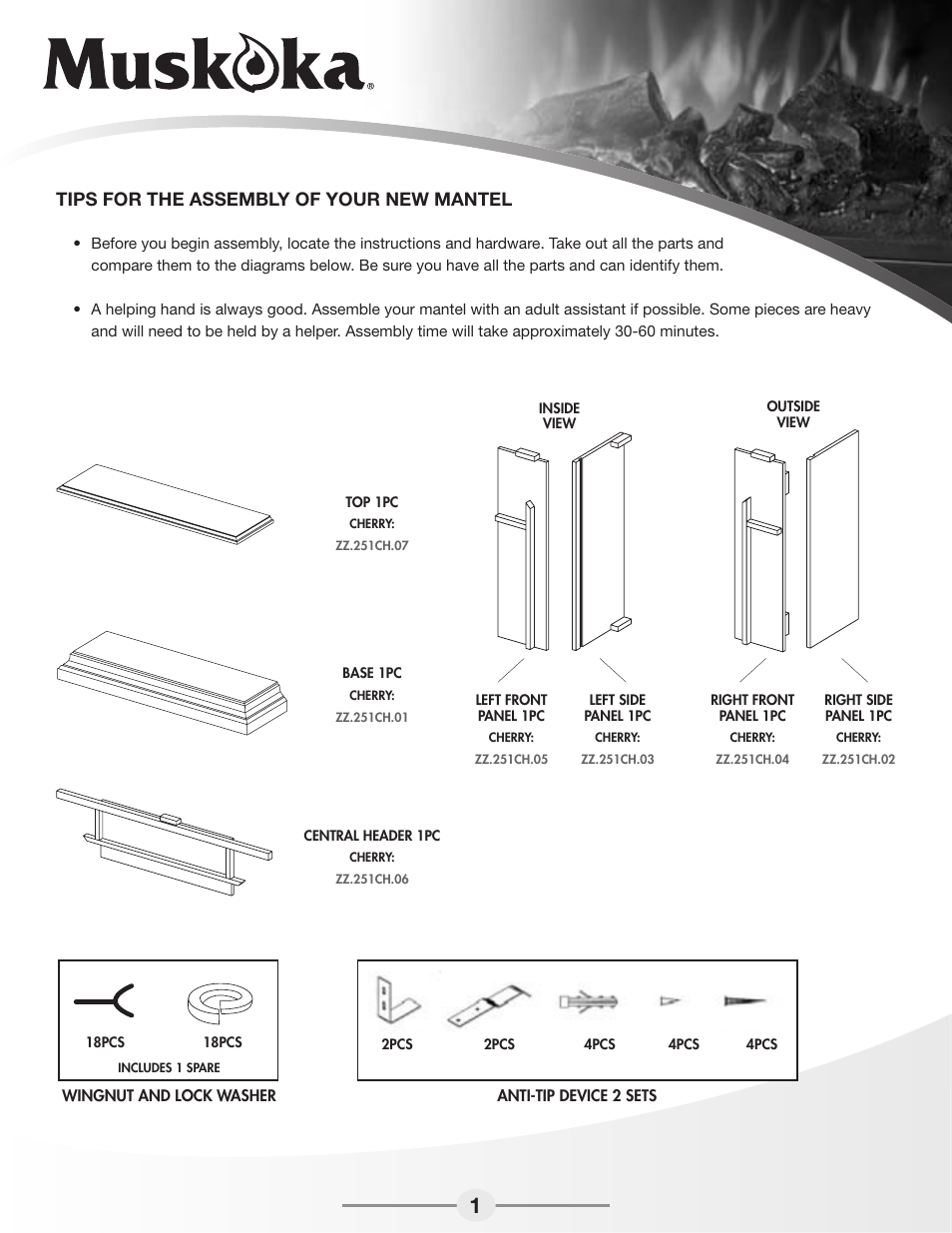 Top base, Central header spring lock 18pcs | Remington MM251CH User Manual | Page 2 / 5