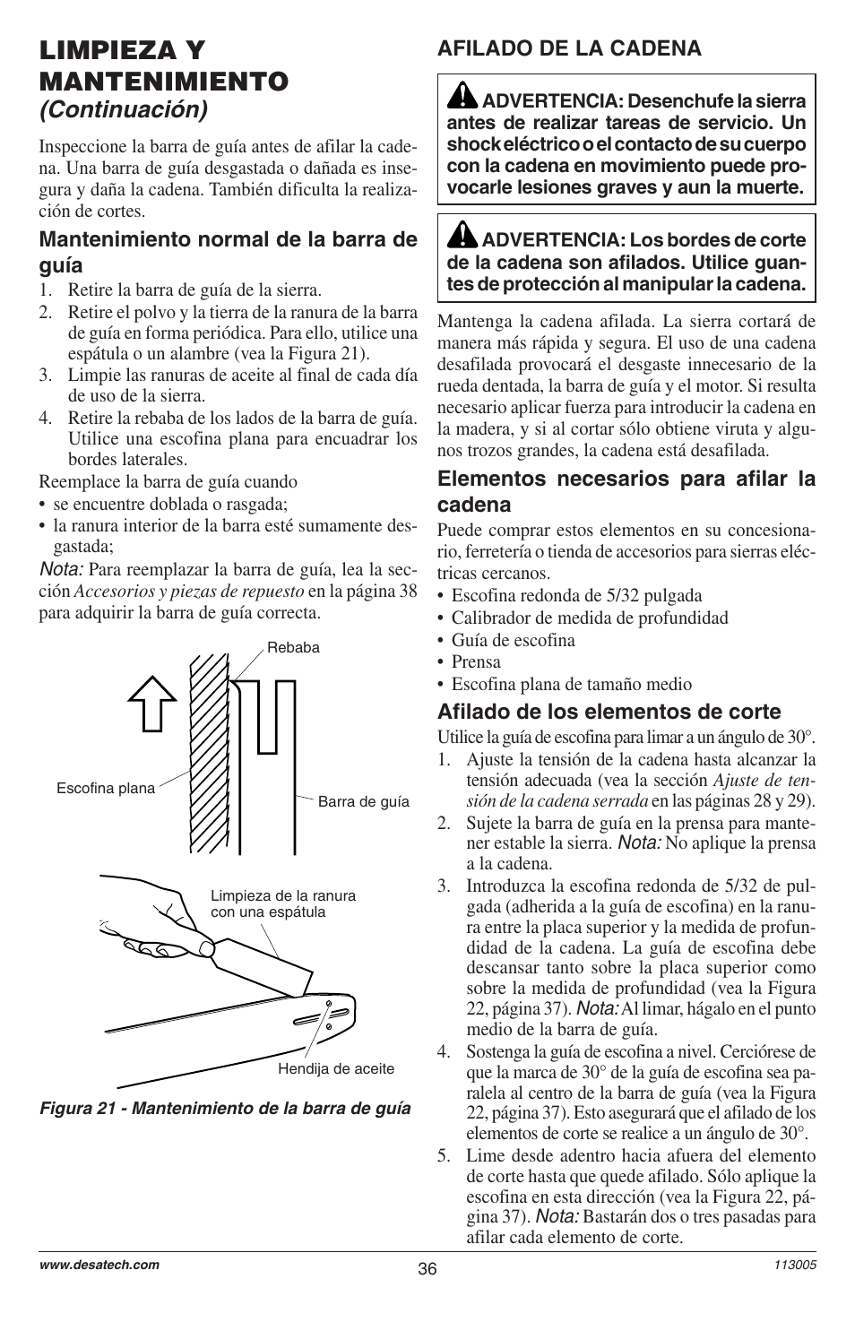 Limpieza y mantenimiento, Continuación) | Remington M12510US User Manual | Page 38 / 72