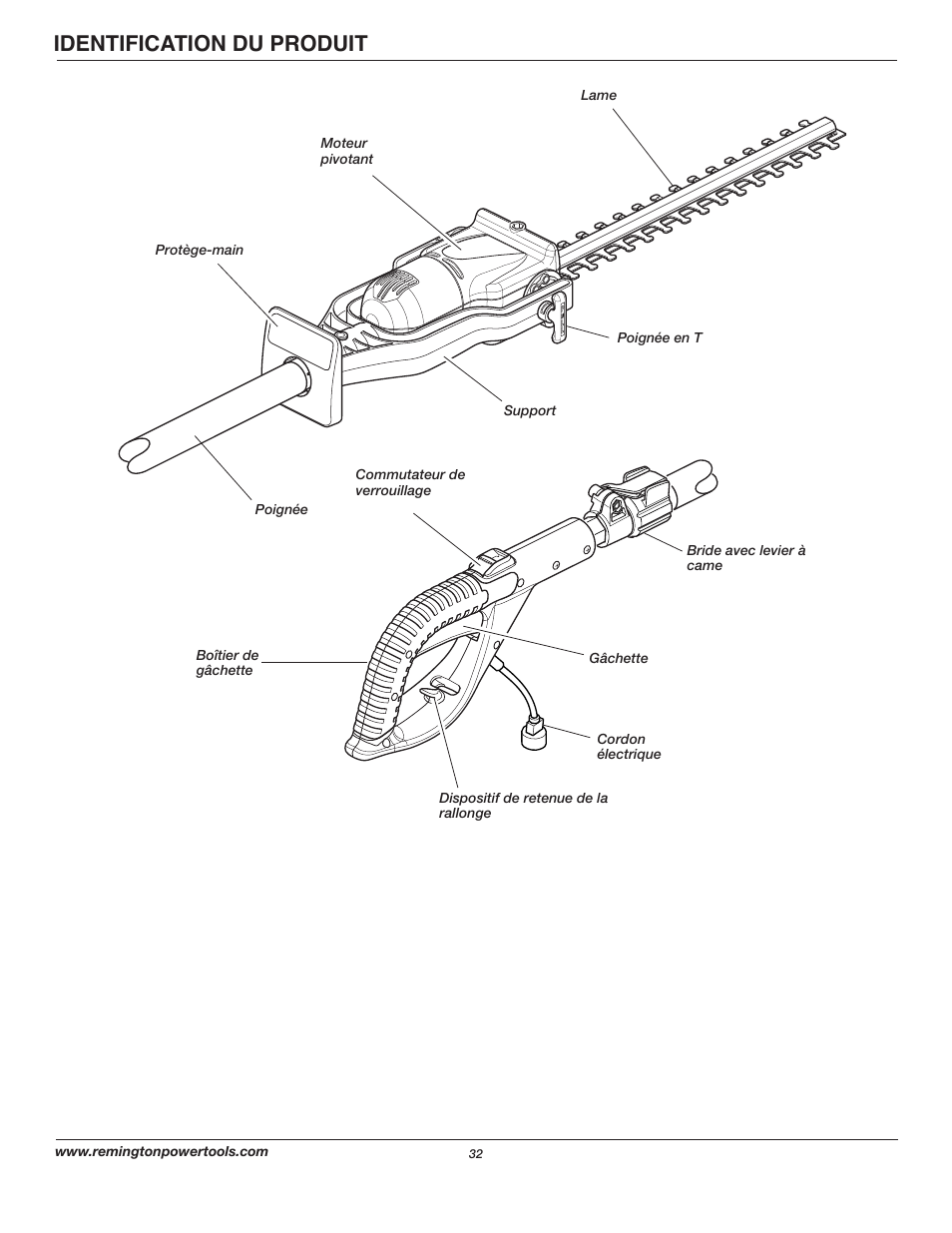 Identification du produit | Remington Axcess AT3017B User Manual | Page 32 / 44