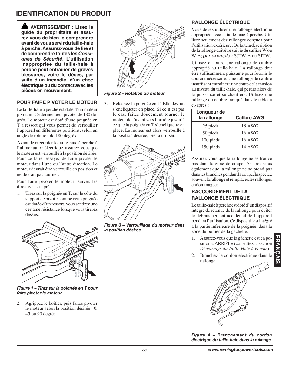 Identification du produit | Remington Axcess AT3017B User Manual | Page 33 / 44