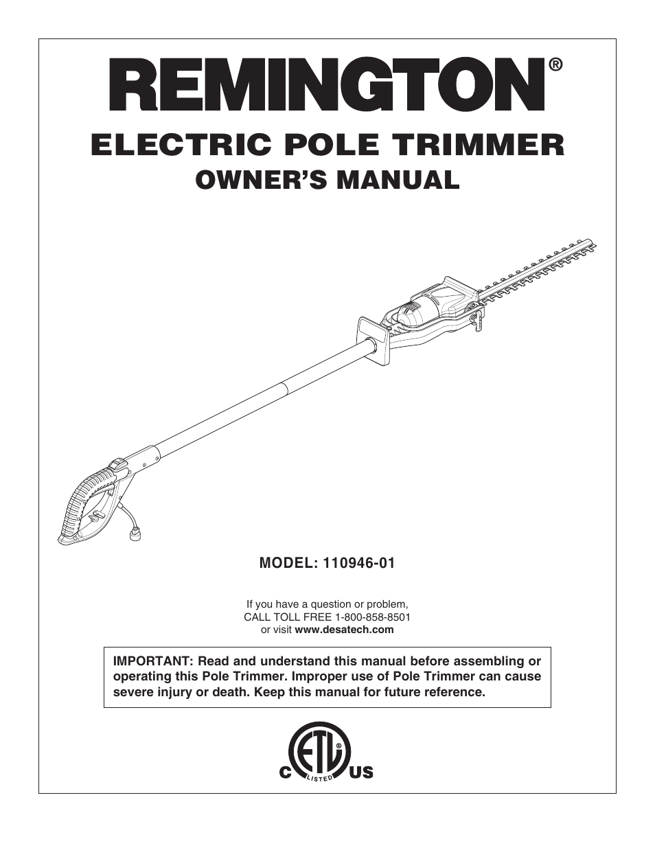 Remington 110946-01 User Manual | 40 pages