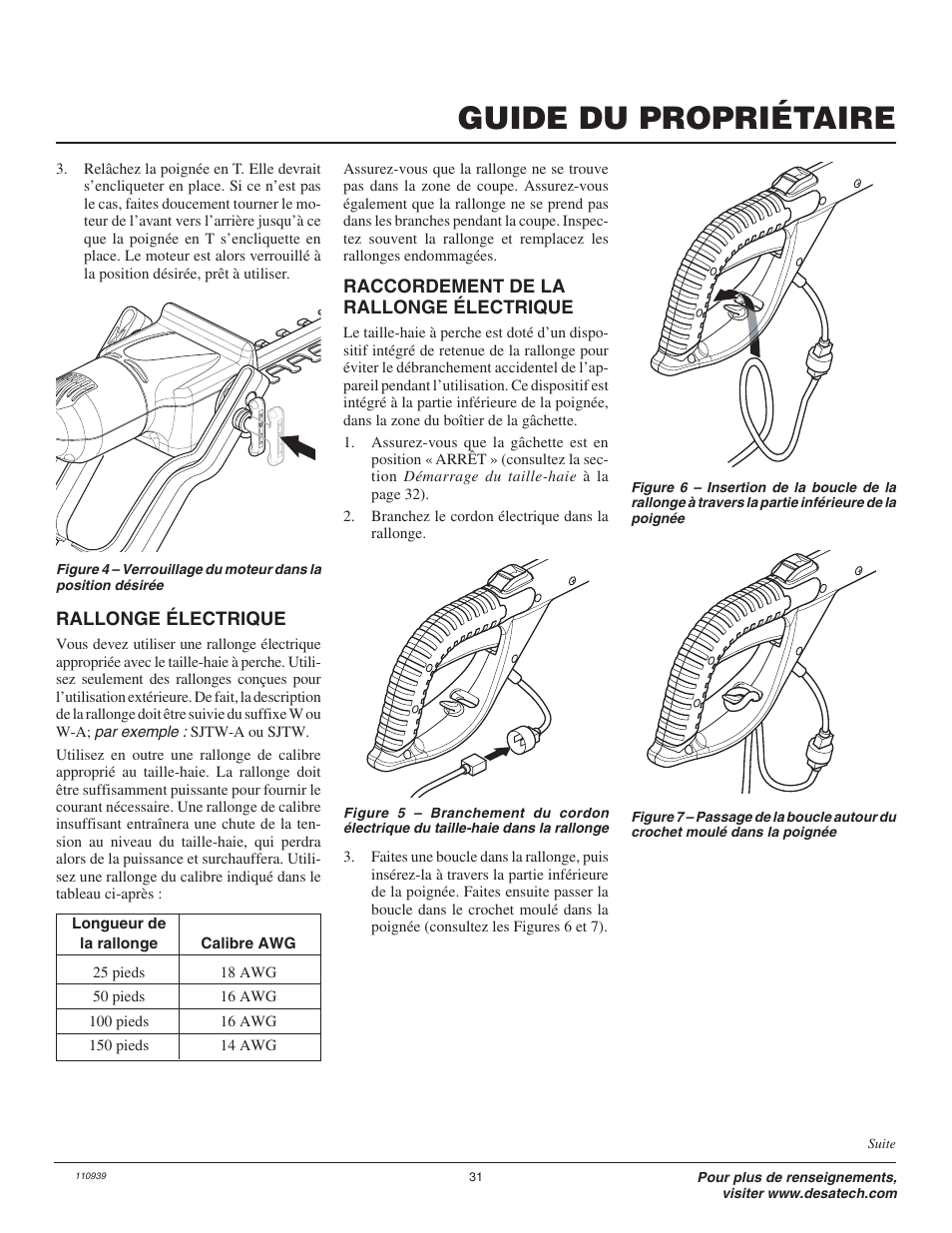 Guide du propriétaire | Remington 110946-01 User Manual | Page 31 / 40