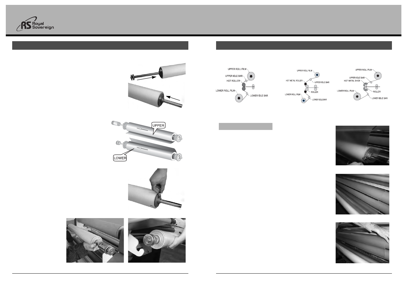 Rss, rsr, rsh series, Loading film 13. threading film | Royal Sovereign RSH-1650 User Manual | Page 7 / 10