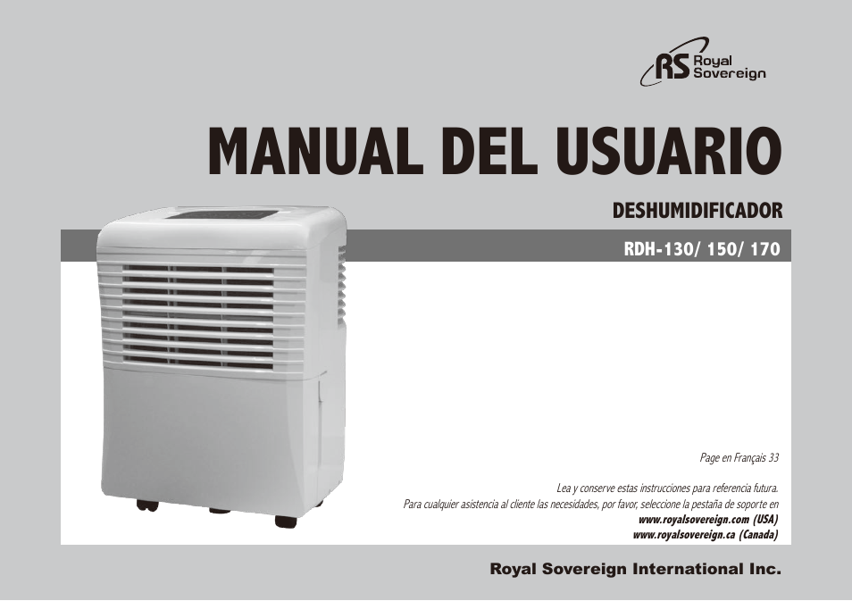 Manual del usuario | Royal Sovereign RDH-130 User Manual | Page 17 / 48