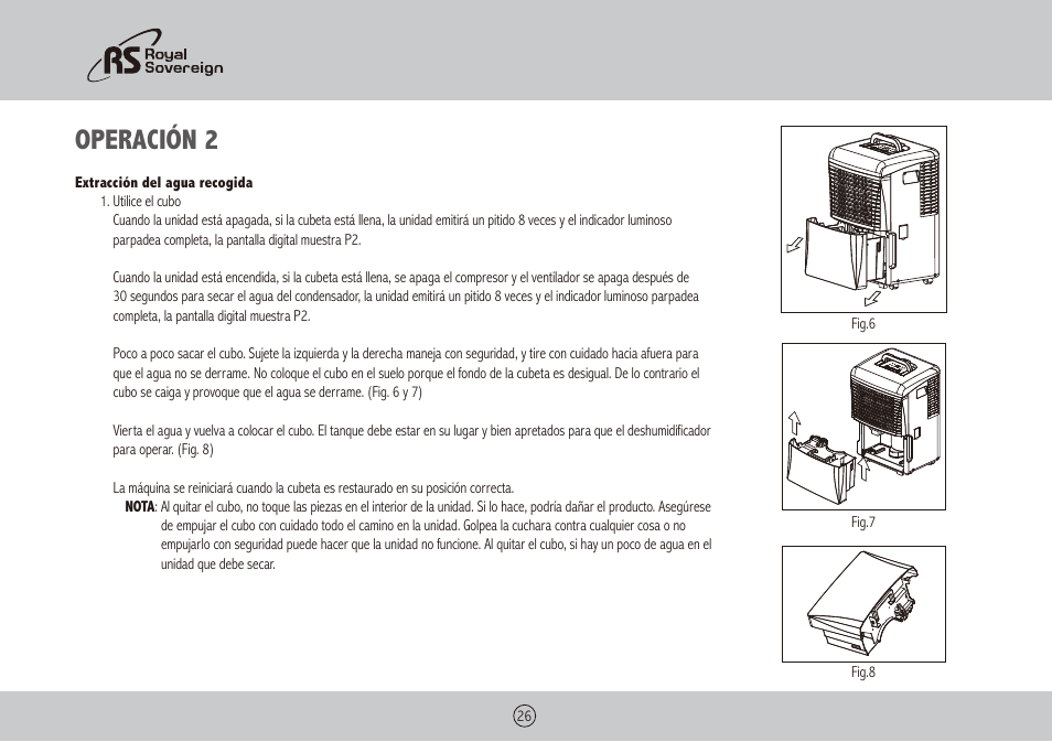 Operación 2 | Royal Sovereign RDH-130 User Manual | Page 26 / 48