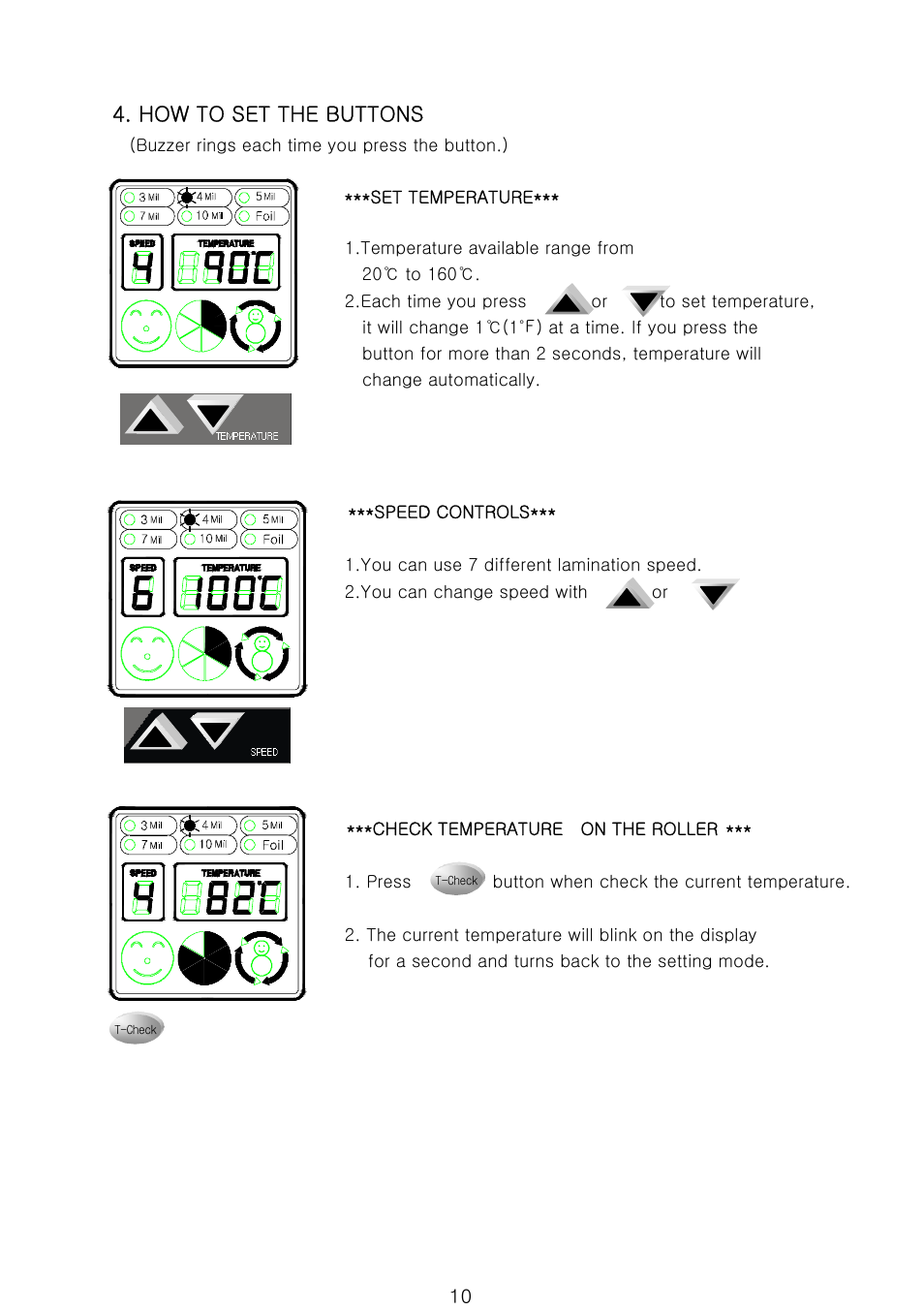 How to set the buttons | Royal Sovereign 900N 1 User Manual | Page 10 / 18