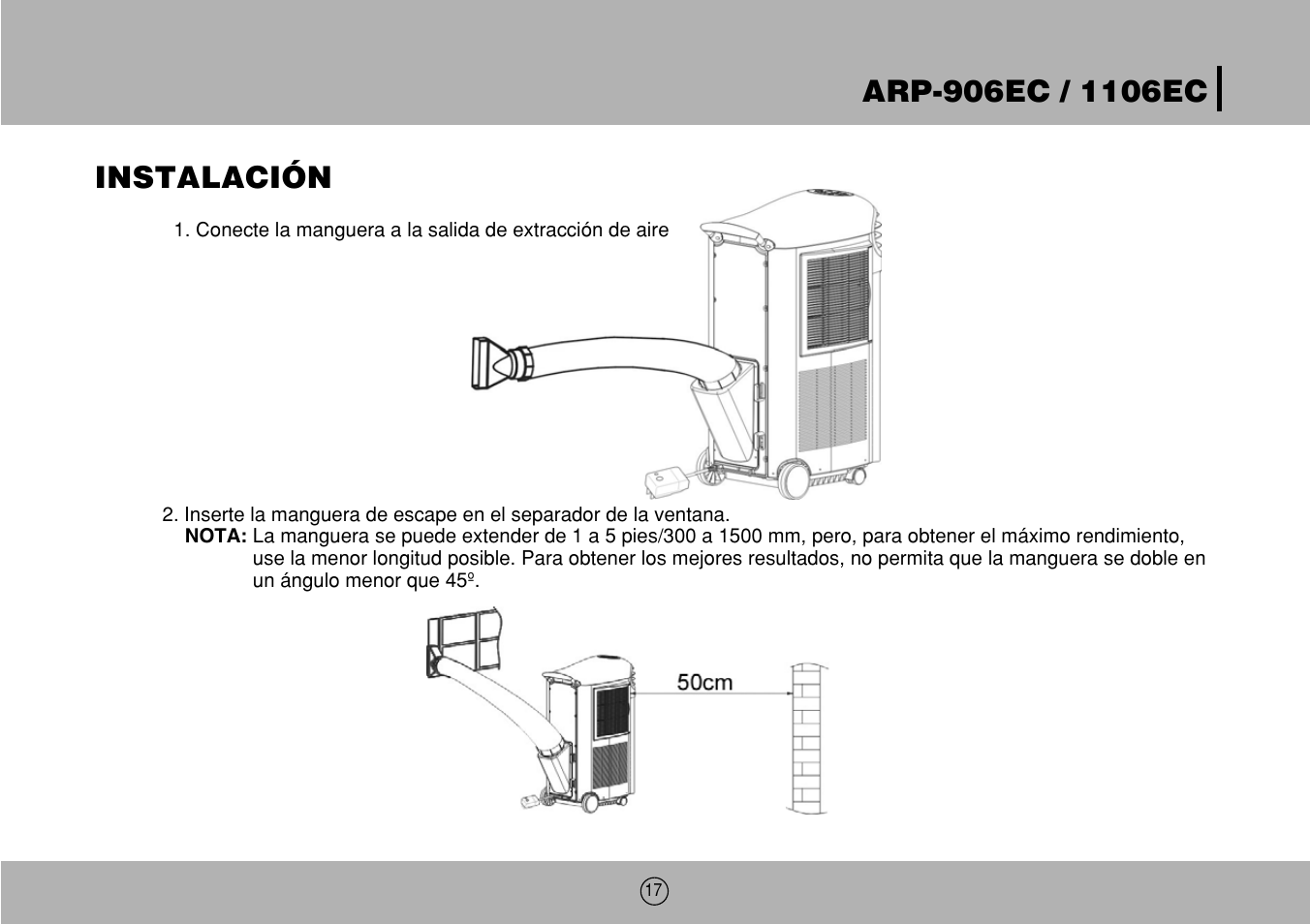 Instalación | Royal Sovereign ARP-906EC User Manual | Page 17 / 24