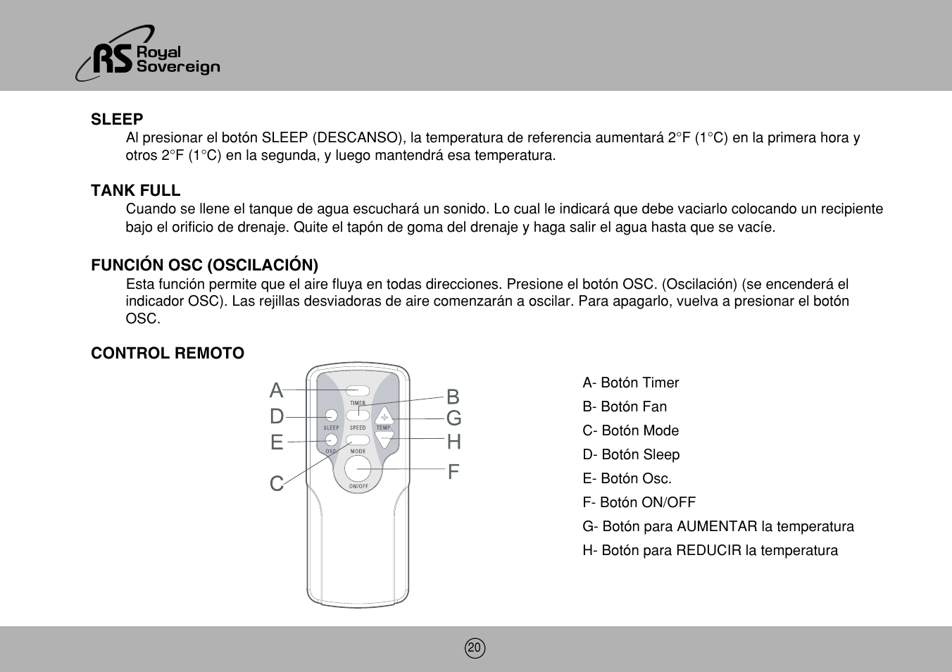 Royal Sovereign ARP-906EC User Manual | Page 20 / 24