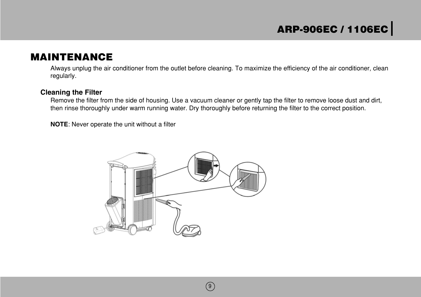 Royal Sovereign ARP-906EC User Manual | Page 9 / 24