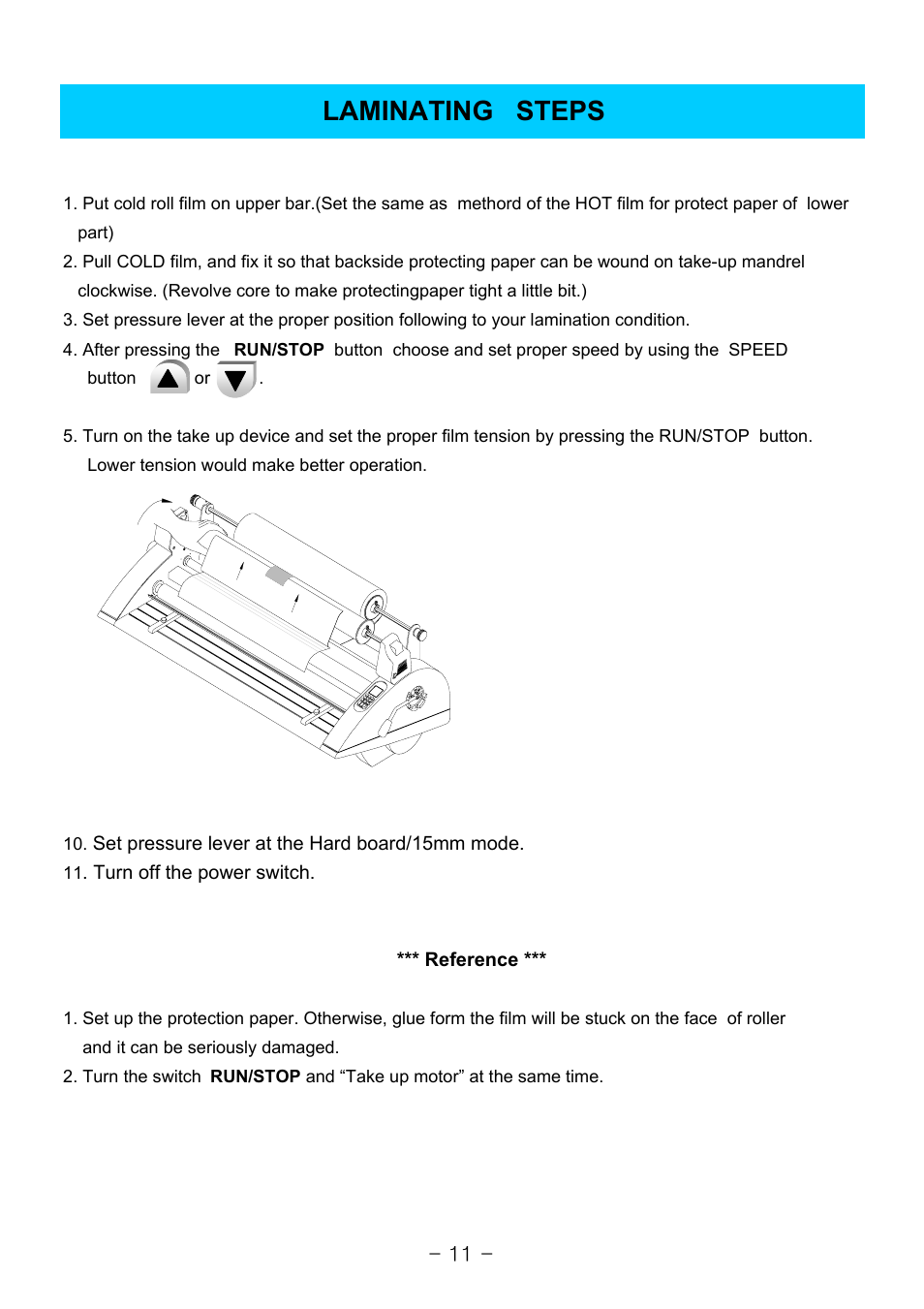 Laminating steps | Royal Sovereign 1650C User Manual | Page 11 / 15