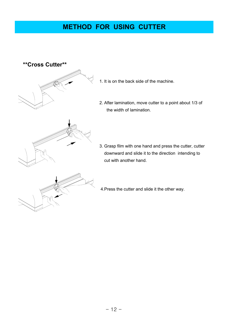 Method for using cutter | Royal Sovereign 1650C User Manual | Page 12 / 15