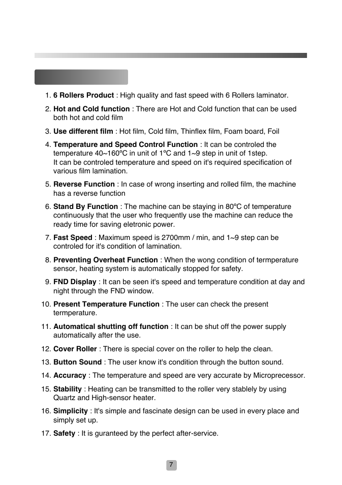 Rhd-2201, Features guide | Royal Sovereign RHD-2201 User Manual | Page 7 / 12