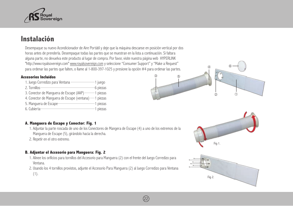 Instalación | Royal Sovereign ARP-4009 User Manual | Page 22 / 48