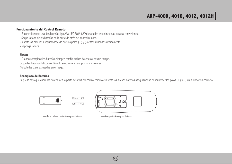 Royal Sovereign ARP-4009 User Manual | Page 27 / 48