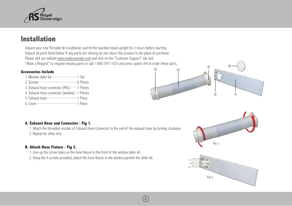 Installation | Royal Sovereign ARP-4009 User Manual | Page 6 / 48