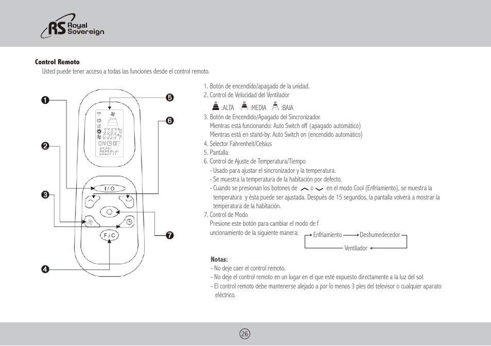 Royal Sovereign ARP-1010 User Manual | Page 26 / 32