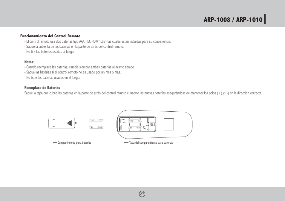 Royal Sovereign ARP-1010 User Manual | Page 27 / 32