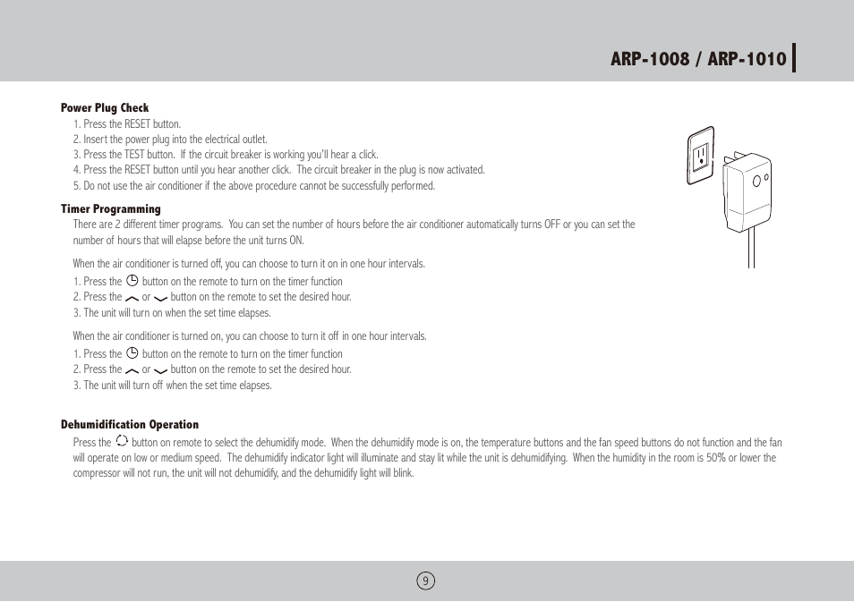 Royal Sovereign ARP-1010 User Manual | Page 9 / 32