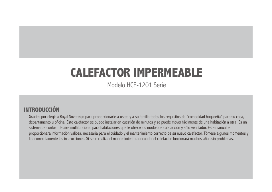 Calefactor impermeable | Royal Sovereign HCE-1201 User Manual | Page 14 / 24