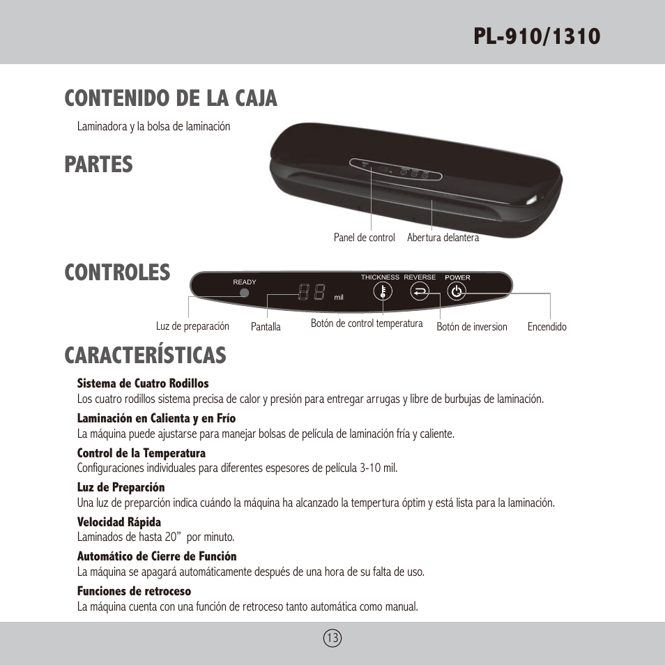 Royal Sovereign PL-1310 User Manual | Page 13 / 24