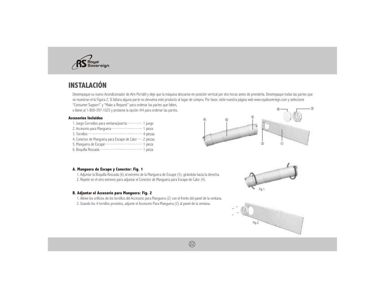 Instalación | Royal Sovereign NOTHING ARP-1010 User Manual | Page 22 / 32