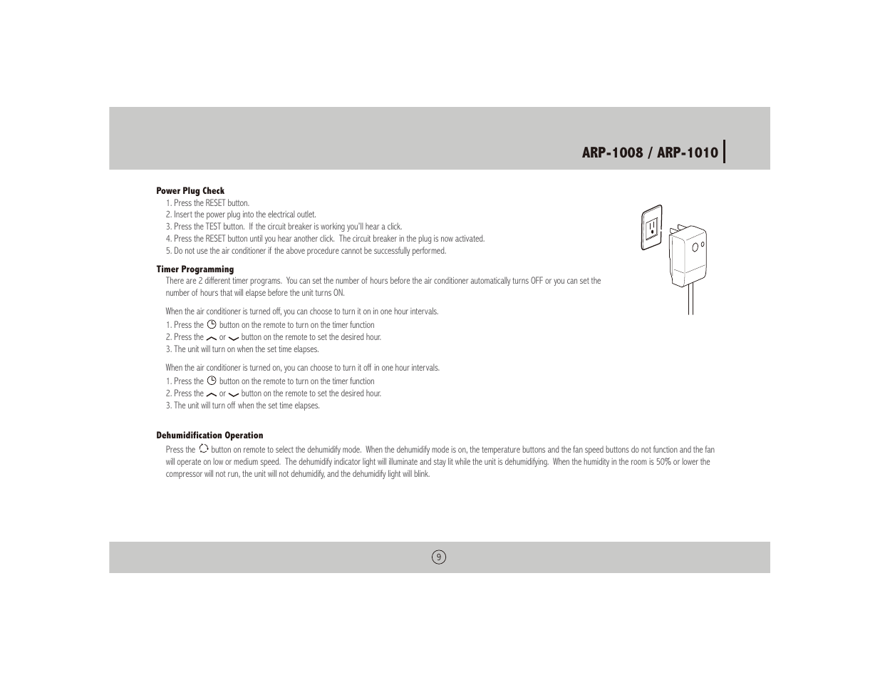 Royal Sovereign NOTHING ARP-1010 User Manual | Page 9 / 32
