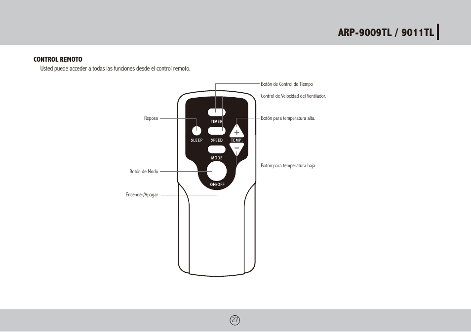 Royal Sovereign ARP-9009TL User Manual | Page 27 / 48