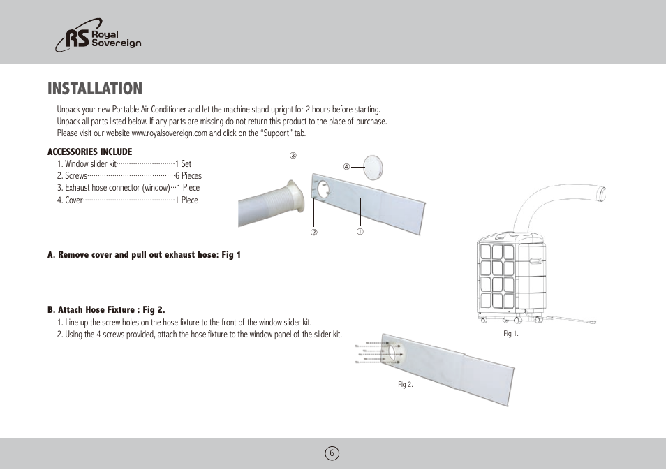 Installation | Royal Sovereign ARP-9009TL User Manual | Page 6 / 48