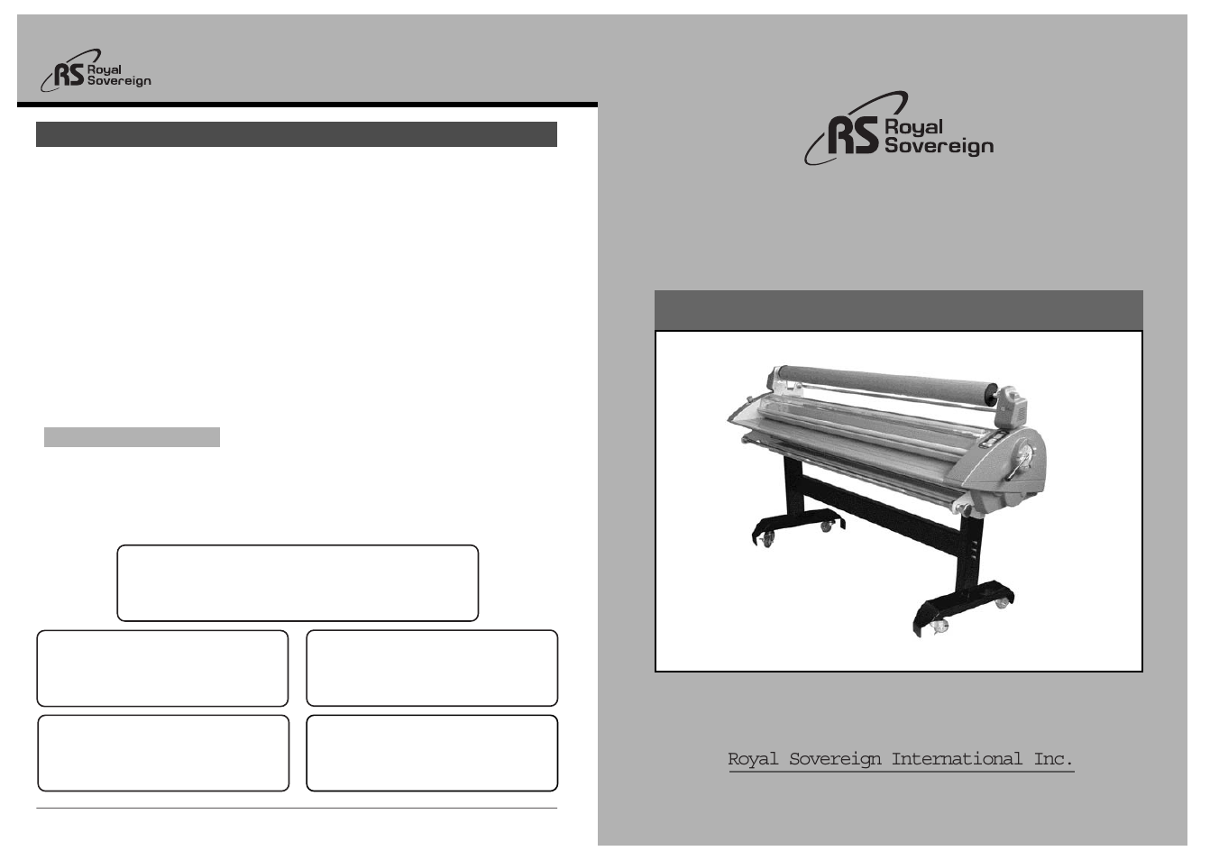 Royal Sovereign RSC-1400L User Manual | 10 pages